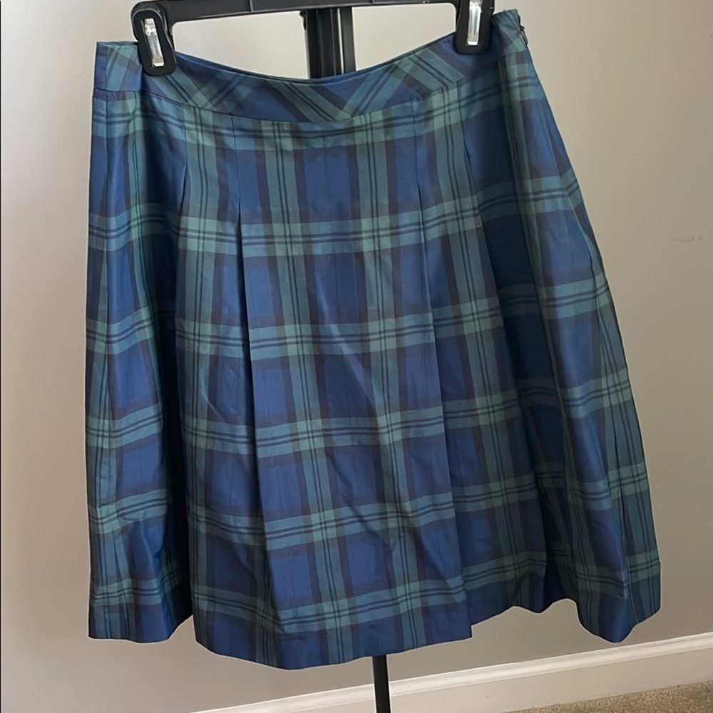 Talbots A-Line Knee-Length Skirt in Blue and Green